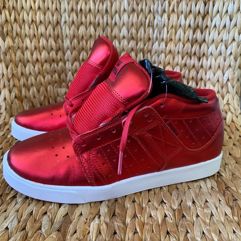 NIB Supra Deadstock Metallic Leather Sneakers 8
